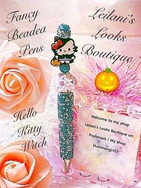 Fancy beaded Pen/gifts/flower beads/hello kitty/halloween/spooky season/